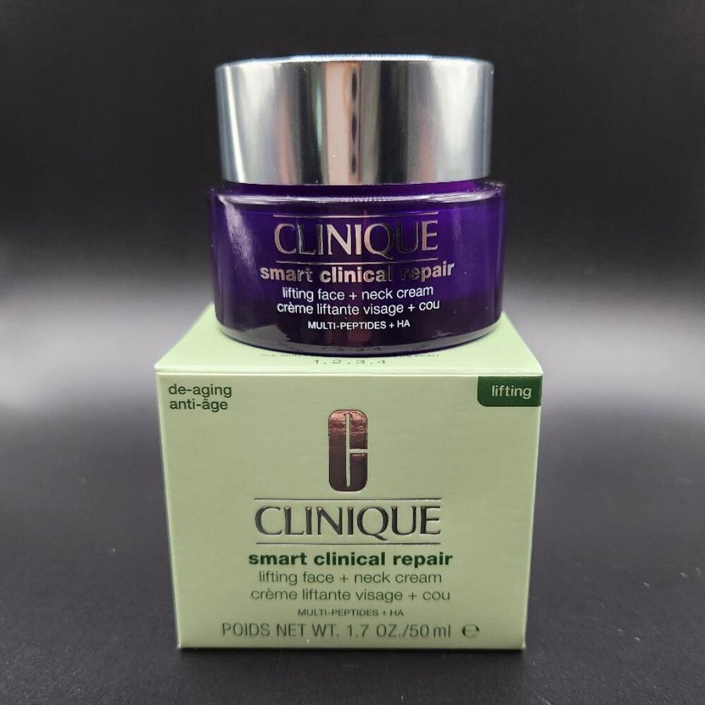 NIB Clinique Smart Clinical Repair Lifting Face + Neck Cream 1.7 oz Moisturizer - Picture 2 of 3